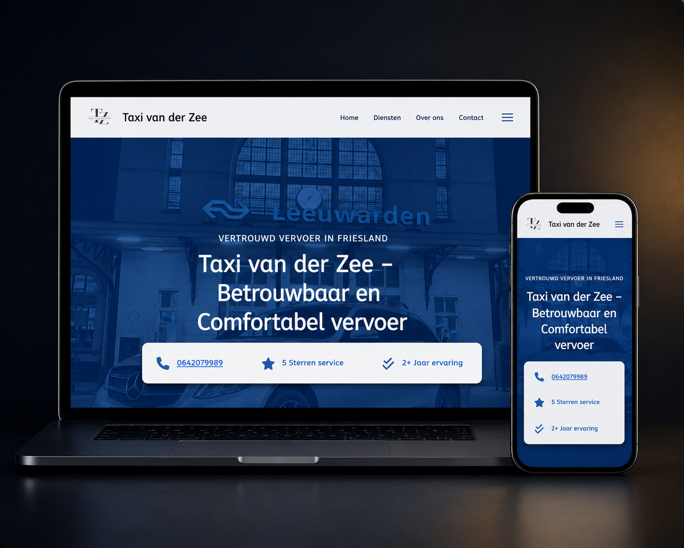 Taxi van der Zee mockup